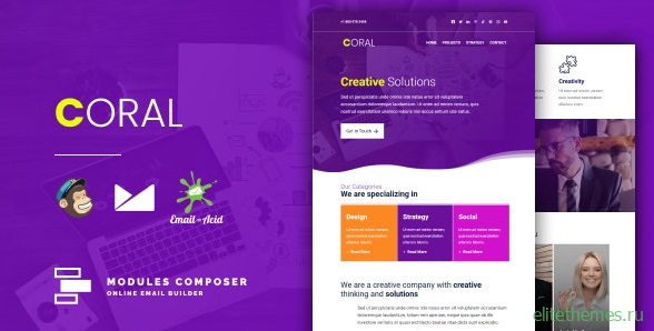 Coral v1.0 - Responsive Email for Agencies, Startups & Creative Teams with Online Builder