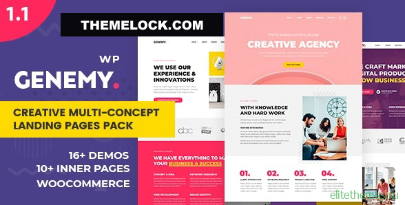 Genemy v1.5.6 - Creative Multi Concept Landing Pages Pack With Page Builder